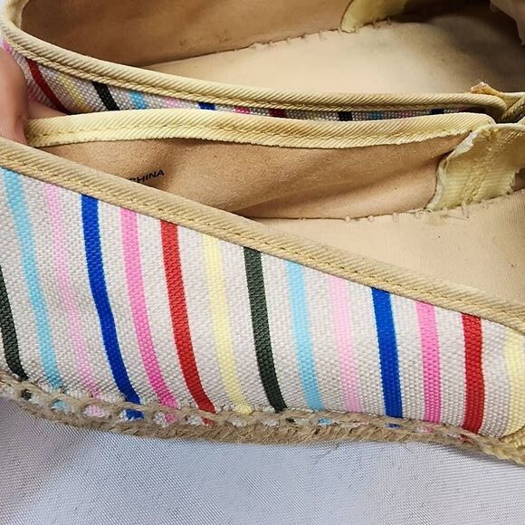 Talbots Women's 7.5 Izzy Horizons Striped Espadrille Canvas Slip-On Comfort Shoe - Picture 7 of 10